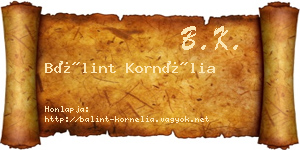 Bálint Kornélia névjegykártya